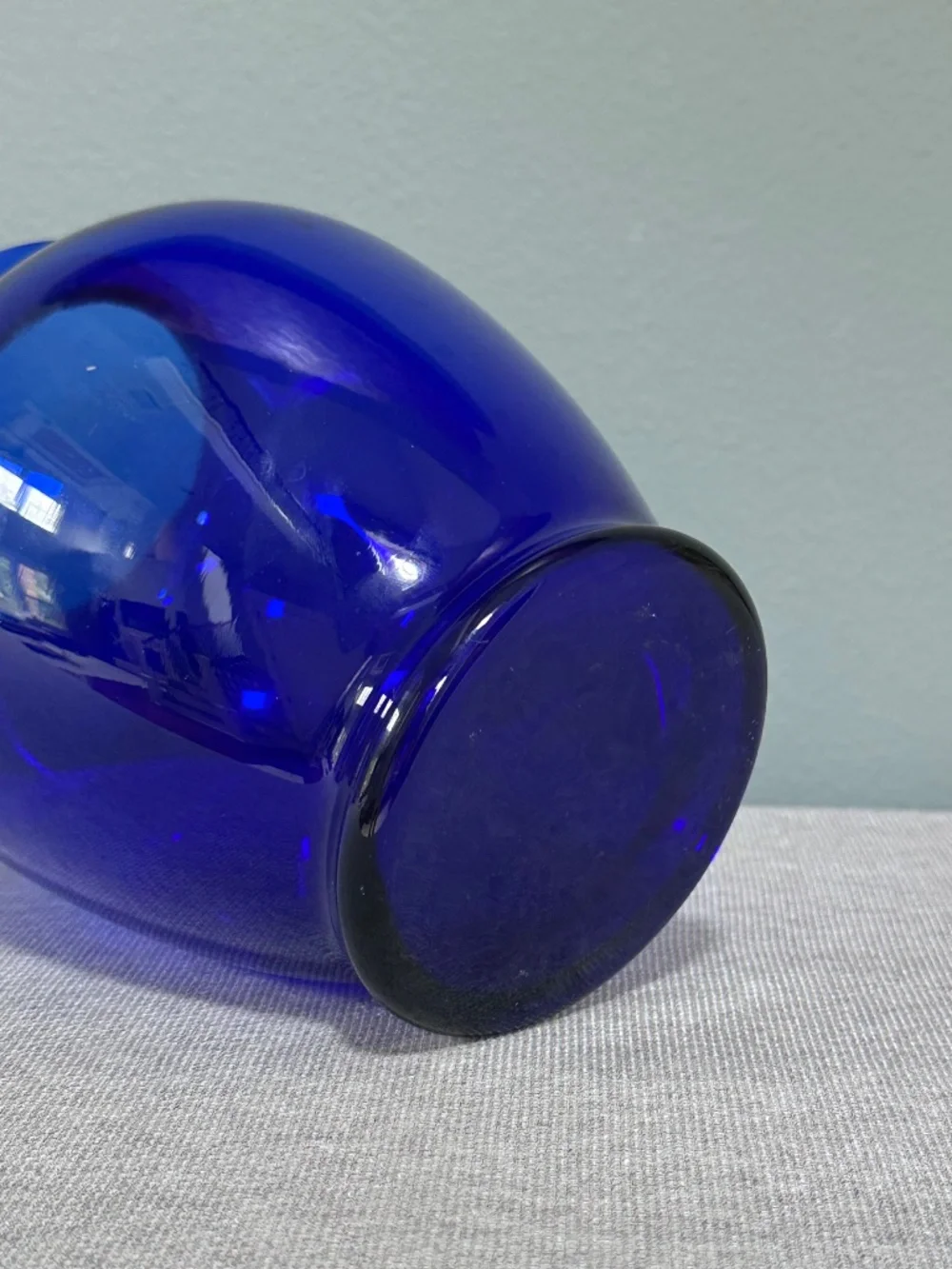 Vintage Cobalt Blue Glass Urn Vase